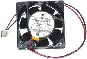 Original Melco 6CM 60*25mm MMF-06D24ES FO3 BKOCB0052H03 24V 0.1A 2 Wires 2 Pins Inverter Fan for YASKAWA PLC ABB