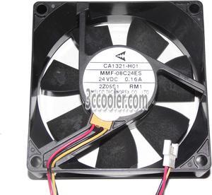 Original Melco 8CM 80*25mm MMF-08C24ES RM1 CA1321-H01 24V 0.16A 3 Wires 3 Pins Inverter Fan for YASKAWA PLC ABB