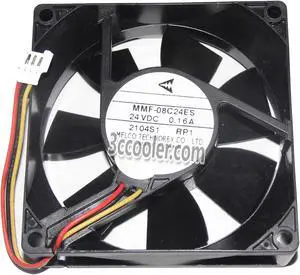 Original Melco 8CM 80*25mm MMF-08C24ES RP1 24V 0.16A 3 Wires 3 Pins  Inverter Fan for YASKAWA PLC ABB