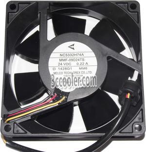Original Melco MMF-09D24TS MM6 24V 0.22A NC5332H74A 3 Wires 3 Pins Inverter Fan for YASKAWA PLC ABB