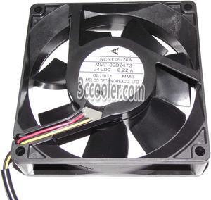 Original Melco 9CM 90*25mm MMF-09D24TS MMB NC5332H76A  24V 0.22A 3 Wires 3 Pins Inverter Fan for YASKAWA PLC ABB