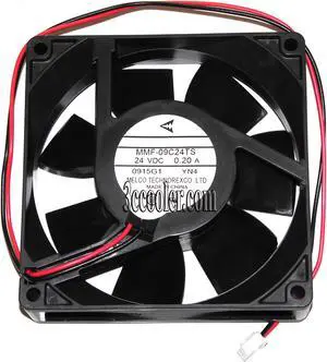 Melco MMF-09C24TS YN4 24V 0.2A 2 Wires 2 Pins Connector Cooling fan