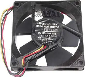 MATSUSHITA 80CM 80*25mm SF80 ASF806D1003 12V 200mA 3 Wires 3 Pins Case Fan for Server inverter cpu