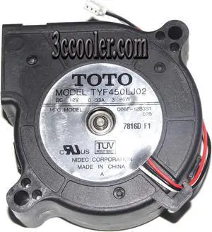 TOTO 6025 TYF450FJ02 D06F-12B3S1 12V 0.33A 3.96W 3 Wires 3 Pins Cooling fan TOTO 6025 TYF450FJ02 D06F-12B3S1 12V 0.33A 3.96W 3 Wires 3 Pins Cooling fan