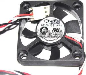 T&T 4010 4010H12S NF1 12V 0.18A 3 Wires 3 Pins Connector Cooling fan T&T 4010 4010H12S NF1 12V 0.18A 3 Wires 3 Pins Connector Cooling fan