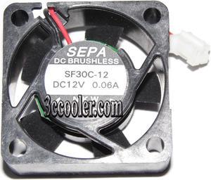 SEPA 3CM 30*12mm SF30C-12 12V 0.06A 2 Wires 2 Pins Micro Fan for Raspberry Pi