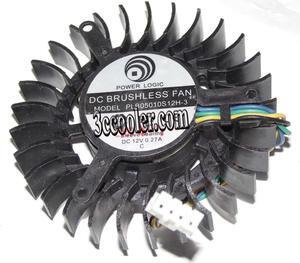Power Logic PLB05010S12H-3 12V 0.27A 4 wires 4 pins vga fan 9800GT 7800GTX graphics card cooler