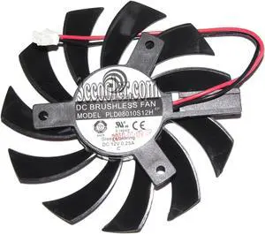 Power Logic PLD08010S12H 12V 0.25A 2 wires 2 pins vga fan graphics card cooler Power Logic PLD08010S12H 12V 0.25A 2 wires 2 pins vga fan graphics card cooler