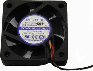 EVERCOOL 4CM 40*10mm EC4010LL12EA 12V 0.04A 3 wires 3 pins Case Fan Router Switch Cooler