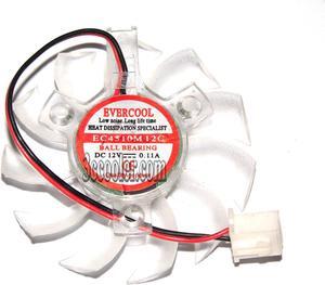 EVERFLOW EC4510M12C 12V 0.11A 2 wires 2 pins Frameless Vga Fan transparent 11 blades graphics Card Cooler