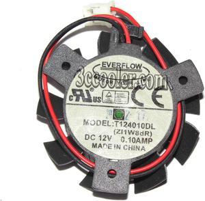 EVERFLOW T124010DL 12V 0.1A 2 wires 2 pins 9 blades black frameless North Bridge chips fan graphics cooler
