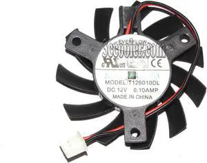 EVERFLOW T126010DL 12V 0.1A 2 wires 2 pins vga fan graphics card cooler