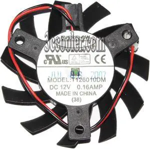 EVERFLOW T126010DM 12V 0.16A 2 Wires 2 Pins Connector DC Frameless Cooling fan EVERFLOW T126010DM 12V 0.16A 2 Wires 2 Pins Connector DC Frameless Cooling fan