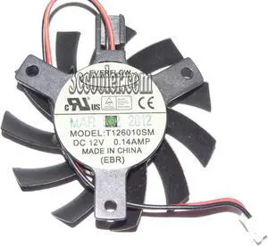 EVERFLOW T126010SM 12V 0.14A 2 wires 2 pins MSI vga fan graphics card cooler