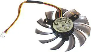 EVERFLOW T127010SL 12V 0.18A 3 wires 3 pins 11 baldes brown & transparent frameless vga fan graphics card cooler
