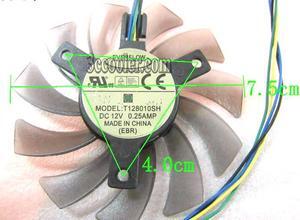 EVERFLOW 8010 T128010SH 12V 0.25A 4 wires 4 pins brown & transparent frameless vga fan graphics card cooler