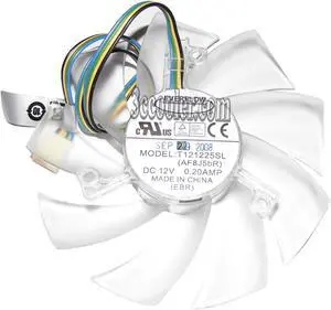 EVERFLOW c (AF8J5bR) 12V 0.2A EBR bearing transparent 4 wires 4 pins led vga fan graphics card cooler