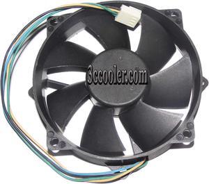 EVERLOW 9225 F129025SU 12V 0.38A 4 Wires 4 Pins Connector 8 Mounting-hole Circular DC Fan,CPU Fan