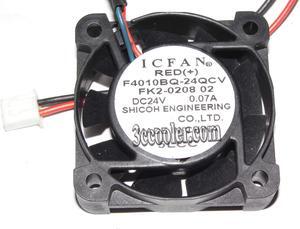 Shicoh ICFAN 40*10mm 4CM F4010BQ-24QCV FK2-0208 24V 0.07A 2 wires 2 pins cooling fan Switch/ inverter Cooler