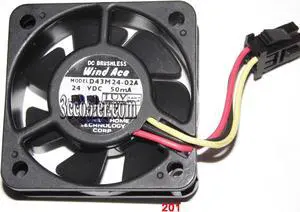 Wind ACE 4013 D43M24-02A 24V 50mA DC Brushless Fan,Server Fan,Cooling Fan