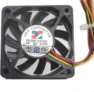ARX 6010 FD1260-A1112A 12V 0.29A 3 Wires 3 Pins Connector Case Fan, Square DC Fan