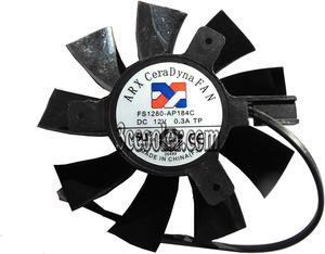 ARX FS1280-AP184C 12V 0.3A 2 wires 2pin black 9 blades vga fan graphics card cooler