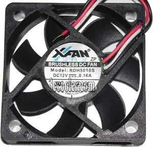 XFAN RDH5010S 50*50*10mm DC Sleeve bearing Cooling fan with 12V 0.16A 3 Wires