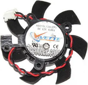 VETTE A5010L12S 12V 0.08A 2 wires 2 pins frameless black vga fan HD4350 4550 graphics card cooler