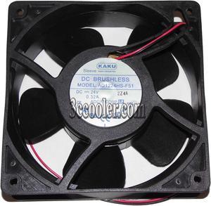 KAKU 120*38mm 12CM AD1224HS-F51 24V 0.32A 2 wires DC case fan inverter ups server cooler