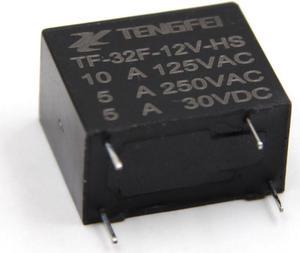 10 pcs normal open 4 pins DC12V 0.45w small electromagnetic relay TF-32F-12V-HS for 10A/125VAC 5A/250VAC 5A/30VDC contact load