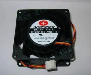Suppered 80*38MM CHC8012CB-AH(E)(T) 12V 0.61A 4Wires 4 pins 8CM axial ball bearing axial fan for server
