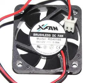 XFAN 40*10MM RD4010S 12V 0.09A 2 Wires 2 pins sleeve bearing 4CM cooler fan for switch router etc.