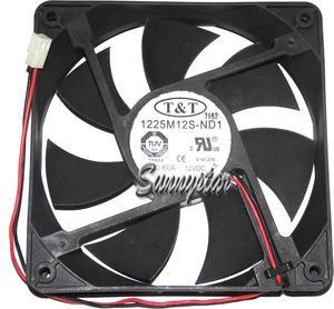 T&T  12CM 120*25mm 1225M12S-ND1 square cooling fan with 12V 0.6A 2-wires 2 Pins Case power cooler