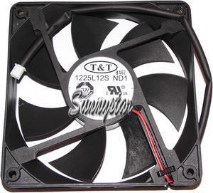 Square Cooling fan of T&T 12025 1225L12S with 12V 0.4A 2-Wires 2 Pins Case fan