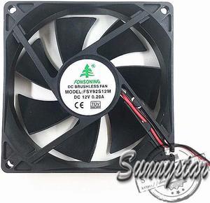 FONSONING FSY92S12M 90*25mm 12V 0.25A 9CM 2 Wires 2 Pins Cooling fan for case,power-supplier