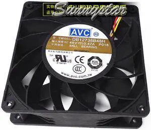 Original DB12738B48H P018 2 Balls Bearing Cooling fan with 48V 0.47A 4 Wires 4Pins 127X127X38MM