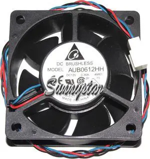 DC square cooler of Delta 60*25mm AUB0612HH with 12V 0.36A 3-Wires  3 Pins case fan cpu cooler