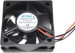 6 Pcs / lot  RUNDA 5CM 12V  2 Wires  Case cooler