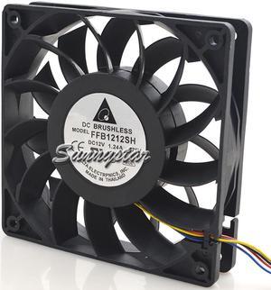 Delta 12CM 12025 FFB1212SH 12V 1.24A 4 Wires 4 Pins pwm Case server fan
