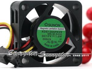SUNON 4CM 4020  KDE1204PKVX  Maglev  12V 1.6W 10.8CFM  3 Wires 3 Pins case fan  for Cisco router switch inverter