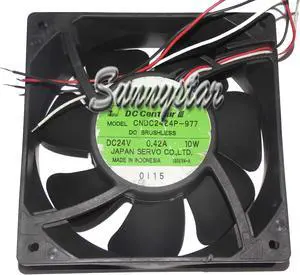 Servo 12038 120*38mm CNDC24Z4P-977 24V 0.42A 10W 3 Wires 3 Pins Case fan 12CM inverter server power cooler