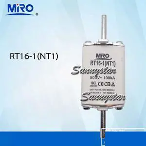 MiRO NT1 RT16-1 RO32 125A gG 500V 100kA ceramic square tube fuse with knife shaped contact