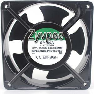DC square Cooler of 12038 SUNON SP100A 1123XBT.GN with 115V~50/60Hz 0.26/0.24AMP Aluminum Frame