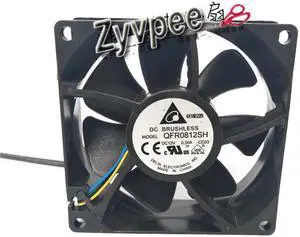 Delta 80*25mm QFR0812SH  12V 0.5A 4 Wires 4 Pins PWM  54.6 CFM  8CM case fan cpu cooler