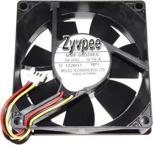 Melco 8CM 80*25mm MMF-08D24ES RP1 CA1639H01 24V 0.16A 3 Wires 3 Pins Inverter Fan for YASKAWA PLC ABB Melco 8CM 80*25mm MMF-08D24ES RP1 CA1639H01 24V 0.16A 3 Wires 3 Pins Inverter Fan for YASKAWA PLC ABB