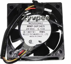 Original Melco NC5332H62 MMF-06F24ES RM5  Square Cooling Fan with 24V 0.1A 3wires For Converter