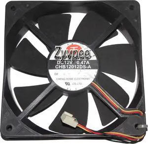 Square Cooling Fan of SUPERRED 12025 CHB12012DS-A with 12V 0.47A 3-Wires