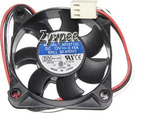 Square Cooler of AVC 50*10mm C5010T12L with 12V 0.15A 3-Wires  3 Pins Case fan
