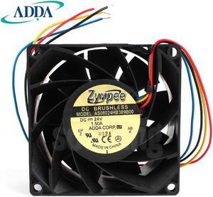 ADDA 8038 AS08024HB389B00 24V 1.5A 4 wires PWM 8CM case fan for inverter converter