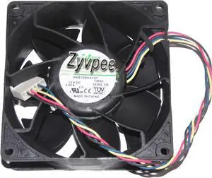 Square Cooling Fan of NIDEC 9238 V92E12BUA7-07 T10A3 with 12V 3.24A 4-Wires